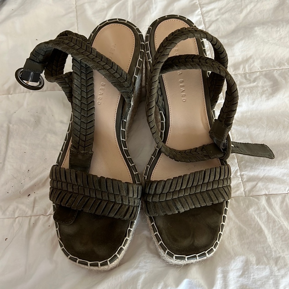 Veronica Beard wrap around espadrille sandals